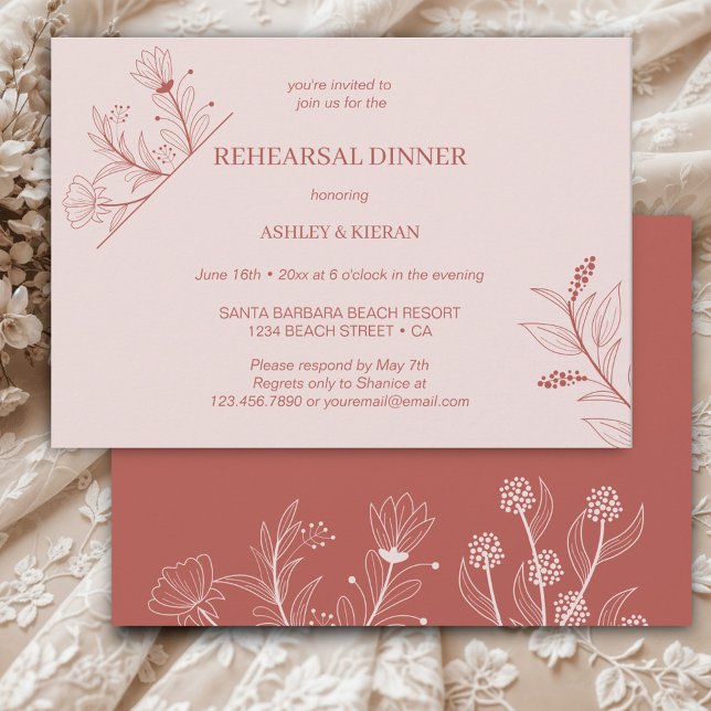 Invitación Cena elegante de Boho floral (Subido por el creador)
