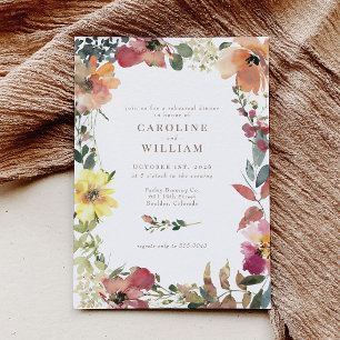 Invitación Cena elegante de Boho Wildflower