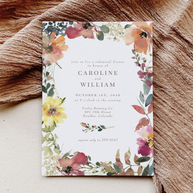 Invitación Cena elegante de Boho Wildflower (Subido por el creador)