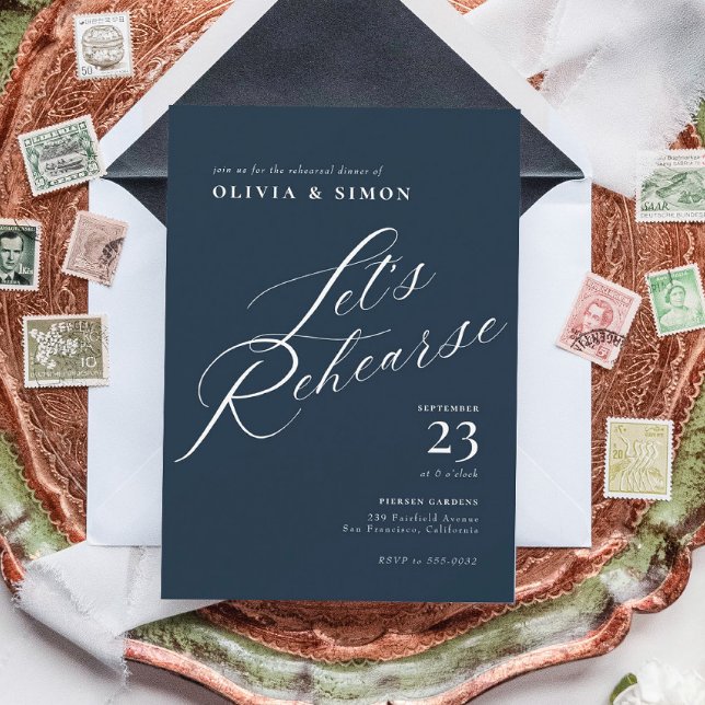 Invitación Cena elegante de caligrafía de Moda (Subido por el creador)