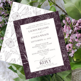 Invitación Cena elegante de ciruelas púrpuras Boda