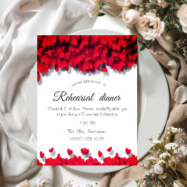 Invitación Cena elegante de corazones rojos