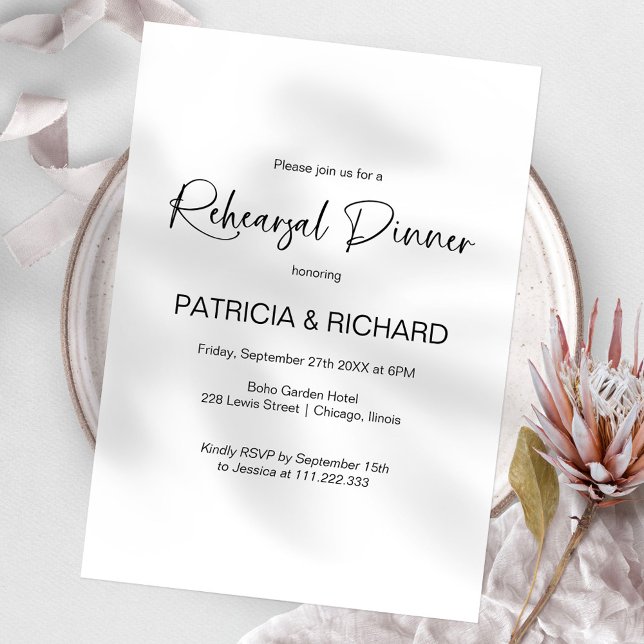 Invitación Cena elegante de ensayo Boda (Subido por el creador)