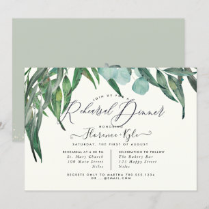 Invitación Cena elegante de ensayo Eucalyptus Greeneration