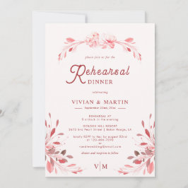 Invitación Cena elegante de ensayo rosa Sakura Flawless