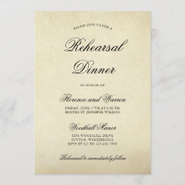 Invitación Cena elegante de estilo victoriano de época beige