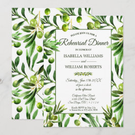 Invitación Cena elegante de Jardín de Hojas de Oliva