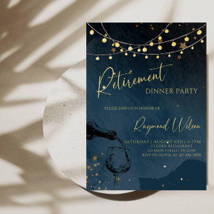 Invitación Cena Elegante de Jubilación - Celebre un Nuevo Cap