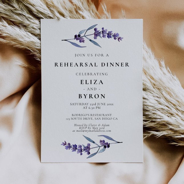 Invitación Cena elegante de lavanda floral (Subido por el creador)