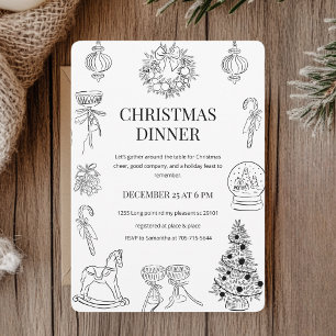 Invitación "Cena elegante de Navidades a mano