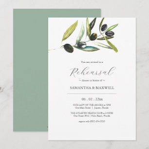 Invitación Cena elegante de orilla de olivo