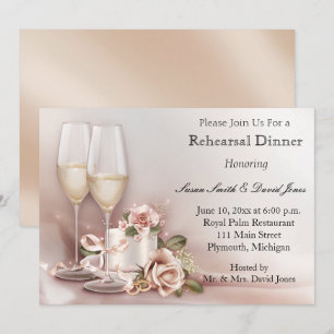 Invitación Cena elegante de oro y de marfil