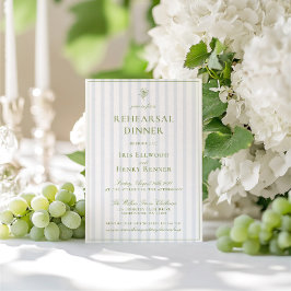 Invitación Cena elegante de prueba verde sabio y azul