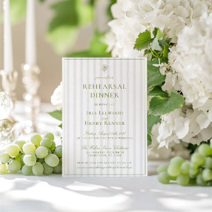 Invitación Cena elegante de prueba verde sabio y azul
