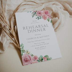 Invitación Cena elegante de Rubor con aroma rosa