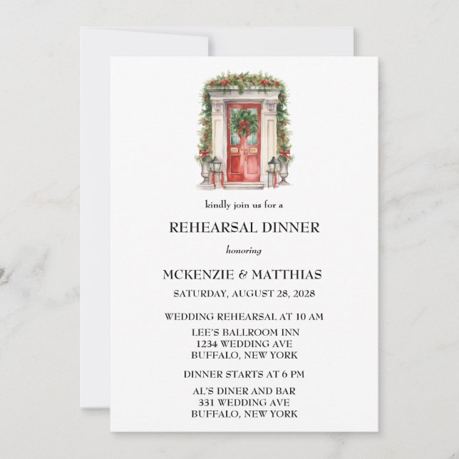 Invitación Cena elegante de teatro de la puerta de la iglesia (Anverso)