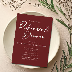 Invitación Cena elegante de tipografía borgoñona