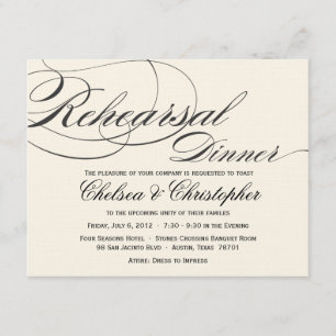 Invitación Cena elegante del ensayo de la escritura -