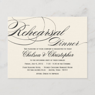 Invitación Cena elegante del ensayo de la escritura -
