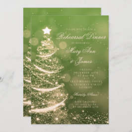 Invitación Cena elegante del ensayo del navidad del verde y