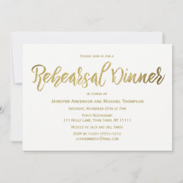 Invitación Cena elegante del ensayo del oro