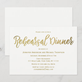 Invitación Cena elegante del ensayo del oro