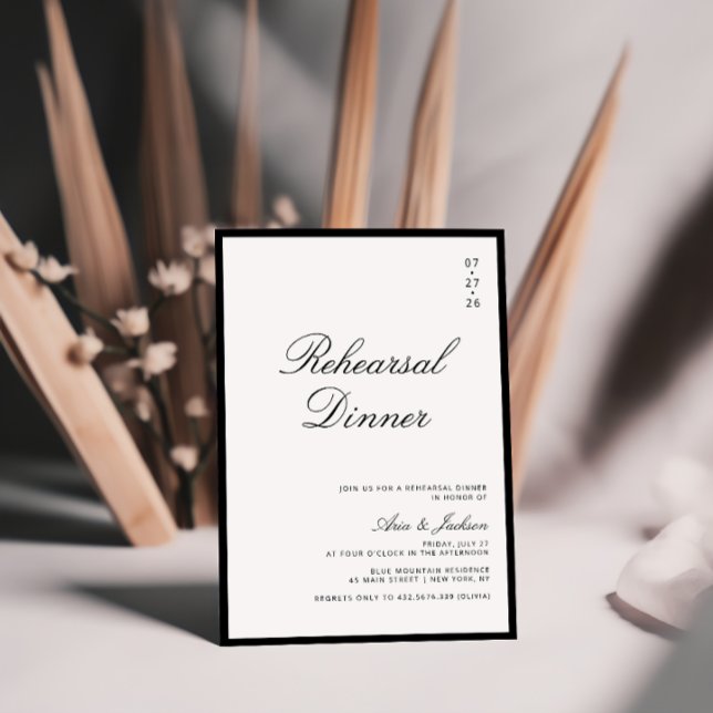 Invitación Cena elegante en blanco y negro (Subido por el creador)