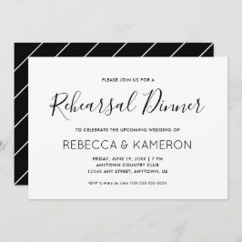 Invitación Cena elegante en blanco y negro