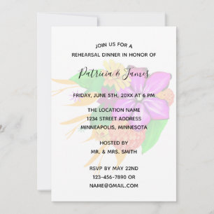 Invitación Cena elegante, mágica y audaz de ensayo floral