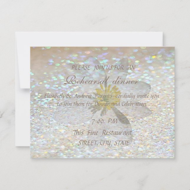 Invitación Cena elegante, Purpurinoso y de estilo elegante (Anverso)