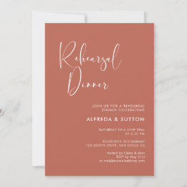 Invitación Cena elegante y moderna de arcilla roja