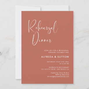 Invitación Cena elegante y moderna de arcilla roja