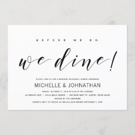 Invitación Cena elegante y moderna de ensayo de bodas invita 