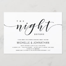 Cena elegante y moderna de ensayo de bodas invita