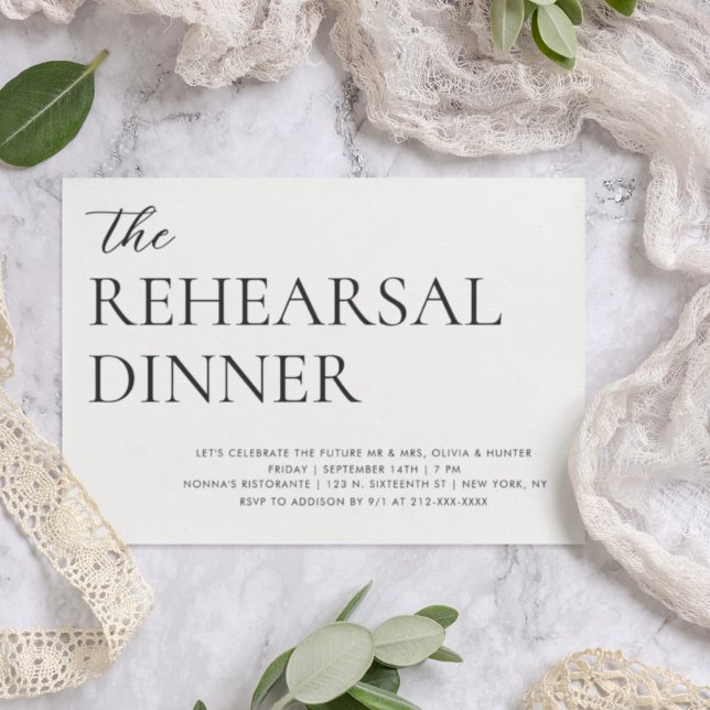 Invitación Cena elegante y sencilla de ensayo (Subido por el creador)