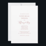 Invitación Cena elegante y sencilla de Rosa de oro<br><div class="desc">Esta sencilla y elegante cena de rosa de oro es perfecta para su moderna y clásica cena de rosa de oro minimalista. El diseño presenta una moda minimalista clásica de color dorado contemporáneo y una delicada caligrafía formal romántica. Es excelente para bodas de lujo en primavera, verano, otoño o invierno....</div>