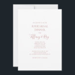 Invitación Cena elegante y sencilla de Rosa de oro<br><div class="desc">Esta sencilla y elegante cena de rosa de oro es perfecta para su moderna y clásica cena de rosa de oro minimalista. El diseño presenta una moda minimalista clásica de color dorado contemporáneo y una delicada caligrafía formal romántica. Es excelente para bodas de lujo en primavera, verano, otoño o invierno....</div>