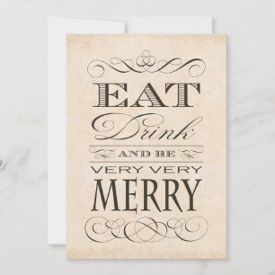 Invitación Cena en el aniversario del boda come y sé merry