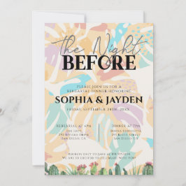 Invitación Cena ensayada Desierto de palmeras tropicales Cact