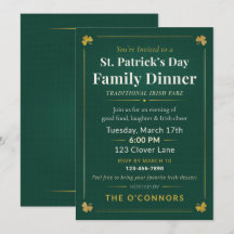 Cena Familiar del Día de San Patricio Tradicional
