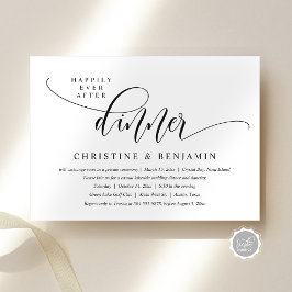 Invitación Cena Felices Para Siempre, Huida, Escritura Modern