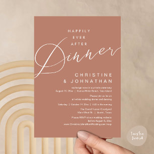 Invitación Cena Feliz Después de Para Siempre Boda Romántica