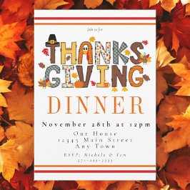 Invitación Cena festiva de Acción de Gracias Sale Calabaza de