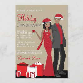 Invitación Cena Fiesta de Navidades de parejas afroamericanas