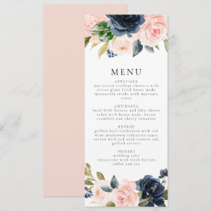 Invitación Cena floral romántica y dulce de la marina Rubor