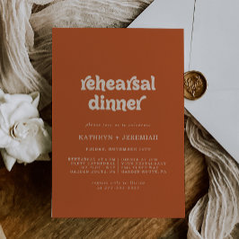 Invitación Cena Formal Simple de Terracota para Ensayo de Bod