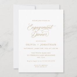 Invitación Cena Gold Elegant Modern Caligraphy Engagement