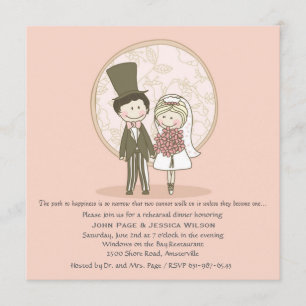 Invitación Cena Invi de la cena de Boda de Novia y Groom