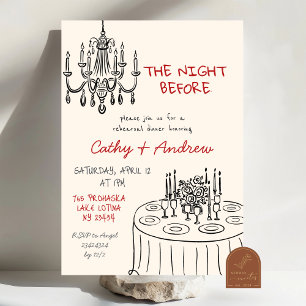 Invitación Cena La Noche Antes De La Repetición Dibujada A Ma