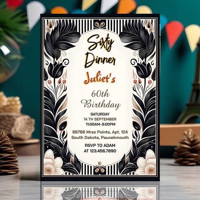 Invitación Cena masculina para adultos elegante cumpleaños nú (Subido por el creador)